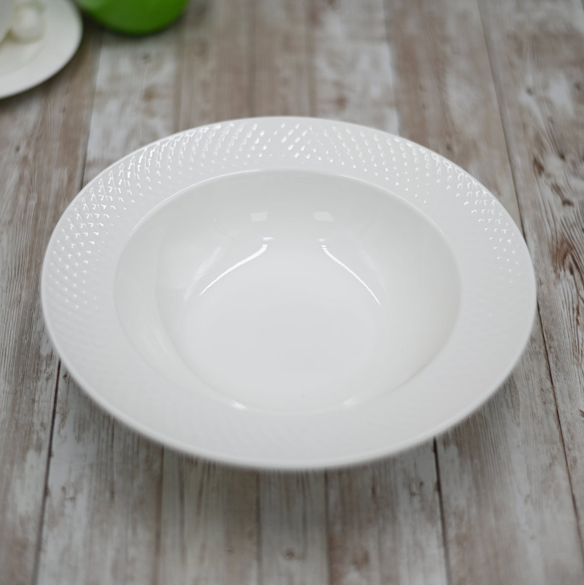 Wilmax Fine Julia Porcelain Deep Plate Dinnerware Set For 6 Including 10" Charger Plate SKU: WL-555027