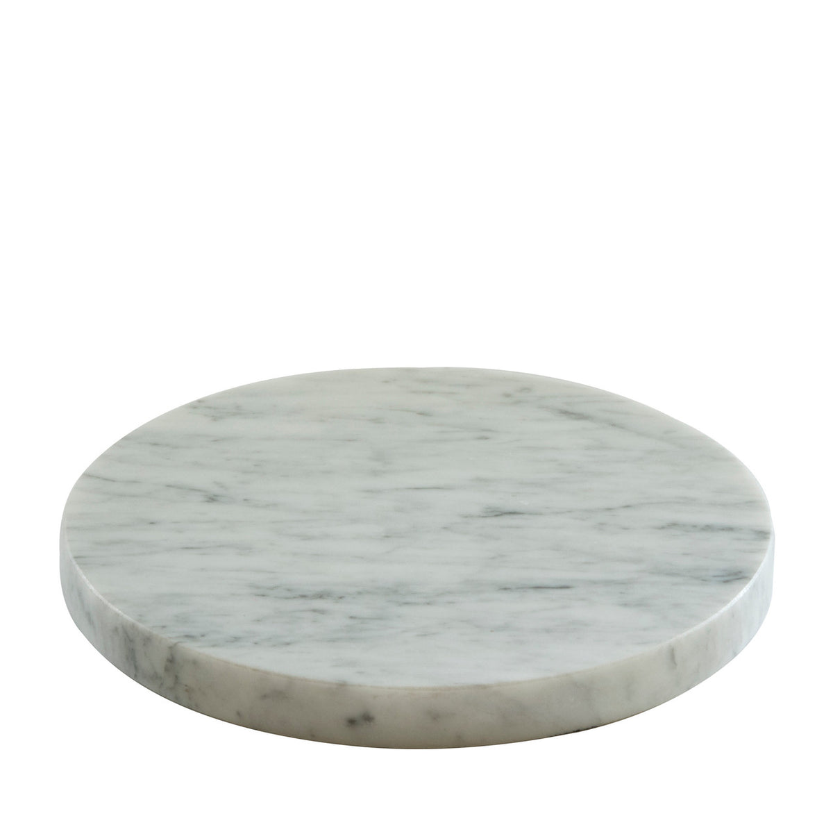 Tilt Round White Marble Plinth