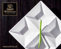 Wilmax Fine Porcelain Divided Square Dish  6" X 6" | 15 Cm X 15 ‘¬ SKU: WL-992017/A