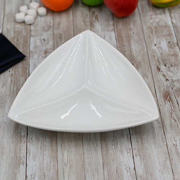 Fine Porcelain Divided Triangular Dish 9.5" | 24 Cm WL-992585/A