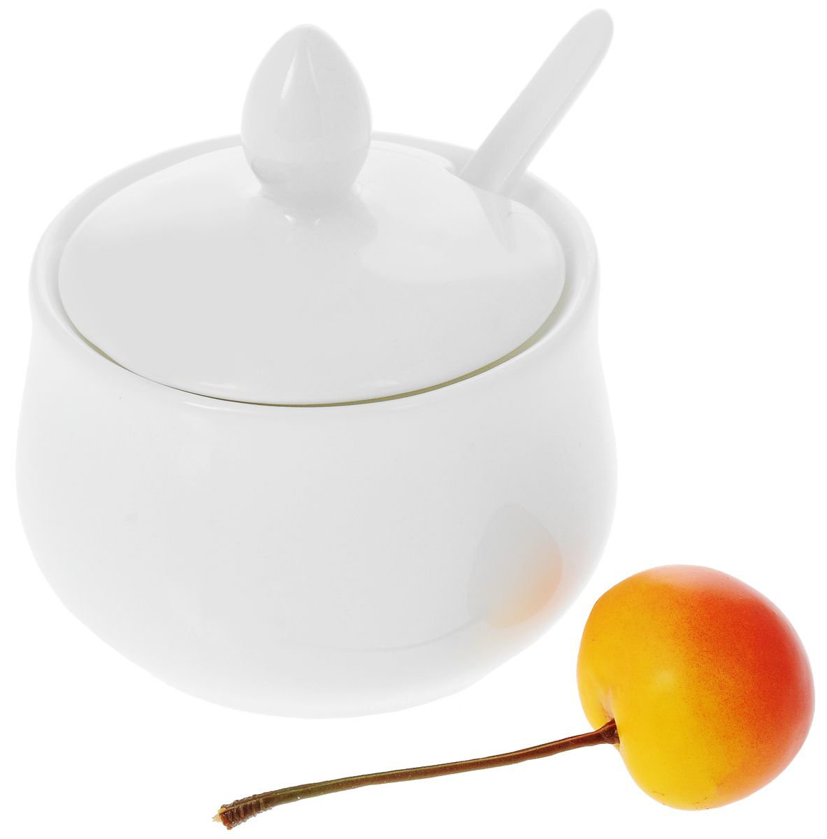 Wilmax Fine Porcelain 4 Oz | 130 Ml Mustard Pot With Spoon SKU: WL-996083/A