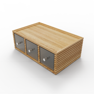 Flow Oak Triple Bread Box