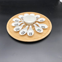 Wilmax Large Party Serving Tray With 12 Shooter Spoons And Condiments Dish For The Center SKU: WL-555015