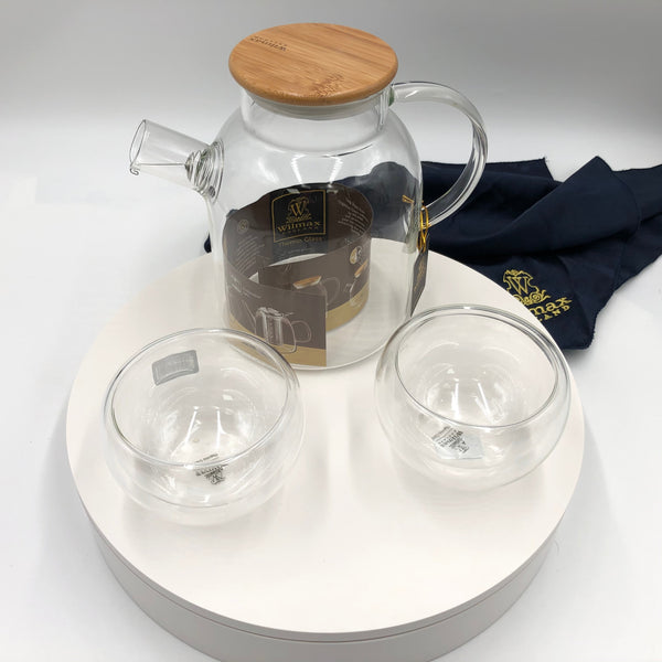 Wilmax 3 Piece Thermo Glass Asian Tea Entertaining Set For 2 SKU: WL-555063