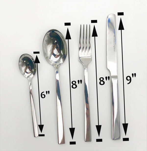 Wilmax Four (4) Piece 18/10 Stainless Steel Dinner Set By Wilmax With A Square Solid Handle SKU: WL-555051