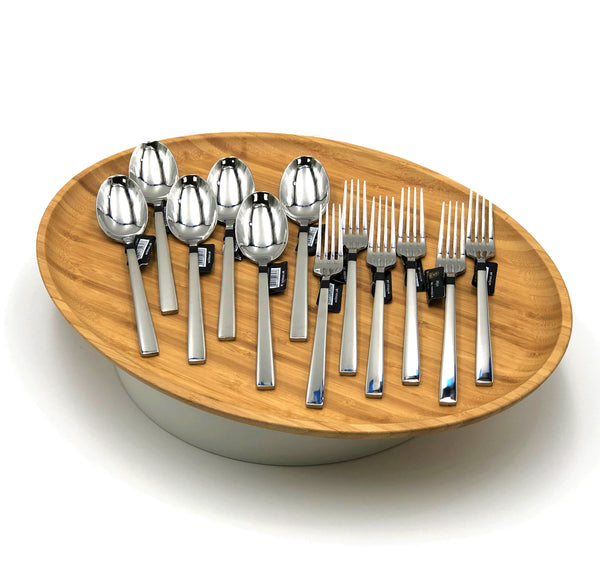 13 Piece 18/10 Stainless Steel Fork And Spoon Dinner Set By Wilmax With A Square Solid Handle WL-555056