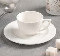 Wilmax Fine Porcelain 3 Oz | 90 Ml Coffee Cup & Saucer Set Of 6 In Gift Box SKU: WL-880107/6C