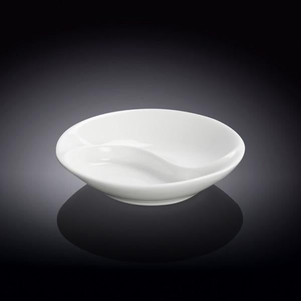 Wilmax Fine Porcelain Divided Soy Dish 3.5" | 9 Cm SKU: WL-996049/A