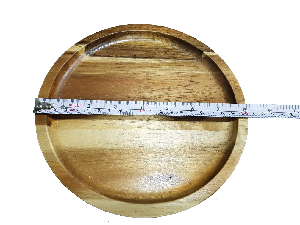 ZavisGreen Acacia round Plate  Platter 8" Diameter SKU: ZG-660008