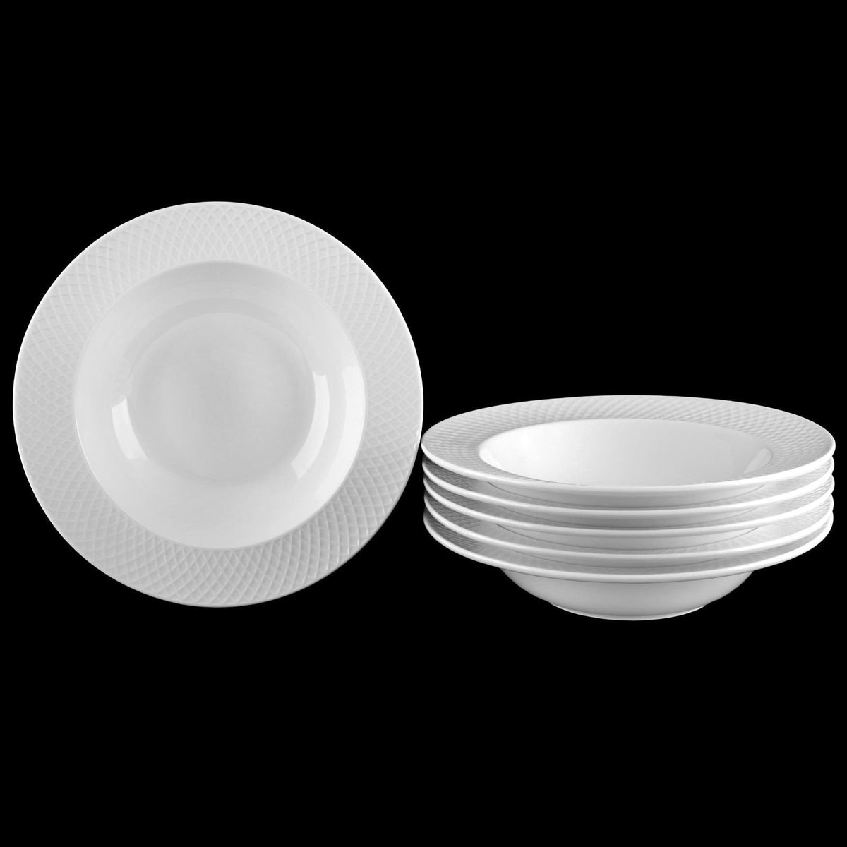 Wilmax Fine Porcelain Deep Plate 9" | 22.5 Cm Set Of 6 In Gift Box SKU: WL-880102/6C