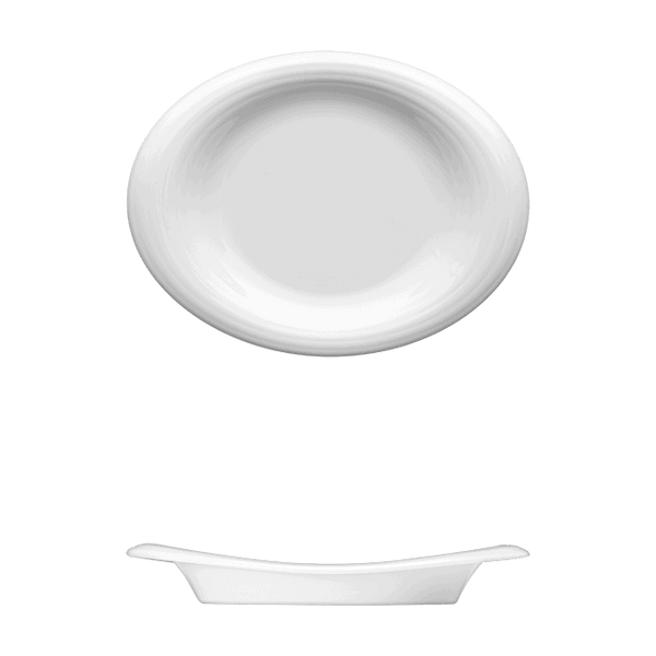 Oval Dish | Catalog Number: 010 0102 | Dimensions: 8 x 6 1/4 in (20 x 16 cm) 4 fl oz (118 ml)